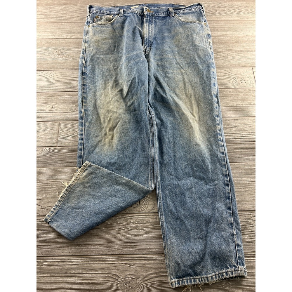 Carhartt B160-DST Relaxed Fit Straight Leg Denim Blue Jeans Mens Size 42 x 32